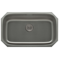 Pelican PL-VS3218 16G Stainless Steel Single Bowl Undermount Kitchen Sink 32 1/8'' x 18''